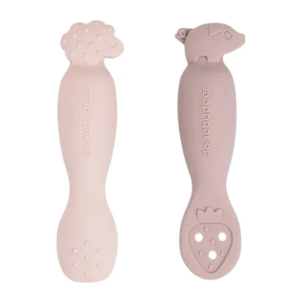 Done By Deer Tiny Farm Oefen Lepel Set - Powder