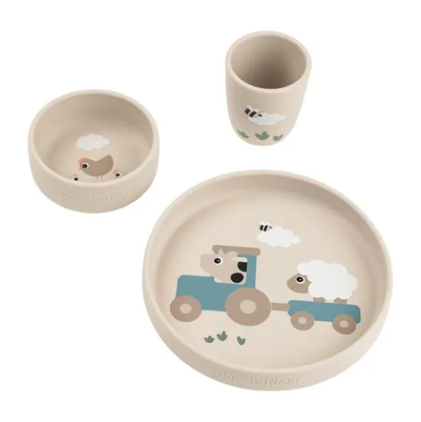 Done By Deer Tiny Farm Stick&Stay Dinerset - Sand