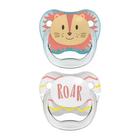 Dr. Brown's Animal Faces Fopspeen Fase 1 Turquoise / Grijs