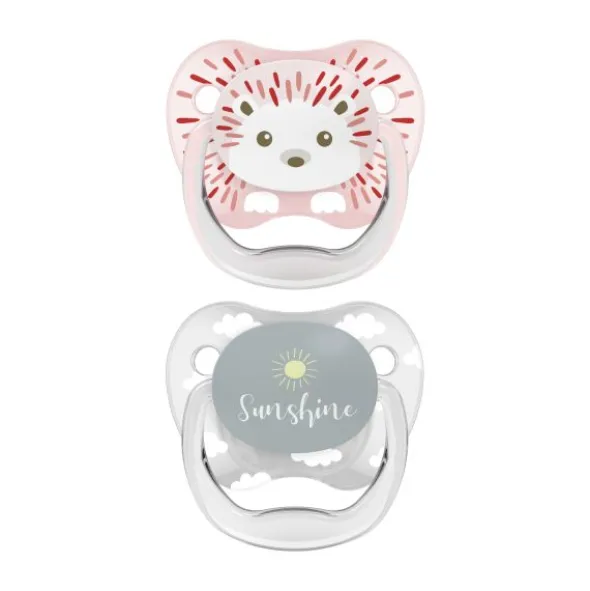 Dr. Brown's Animal Faces Fopspeen Fase 1 Roze / Grijs