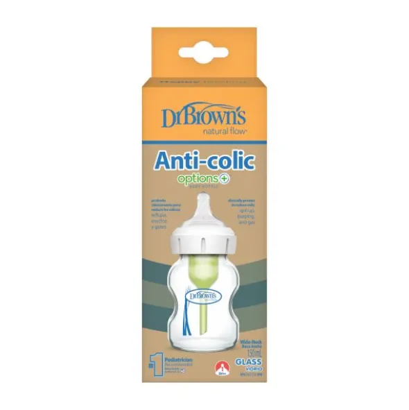 Dr. Brown’s Babyfles Brede Hals Glas - Options+ - 150 ml