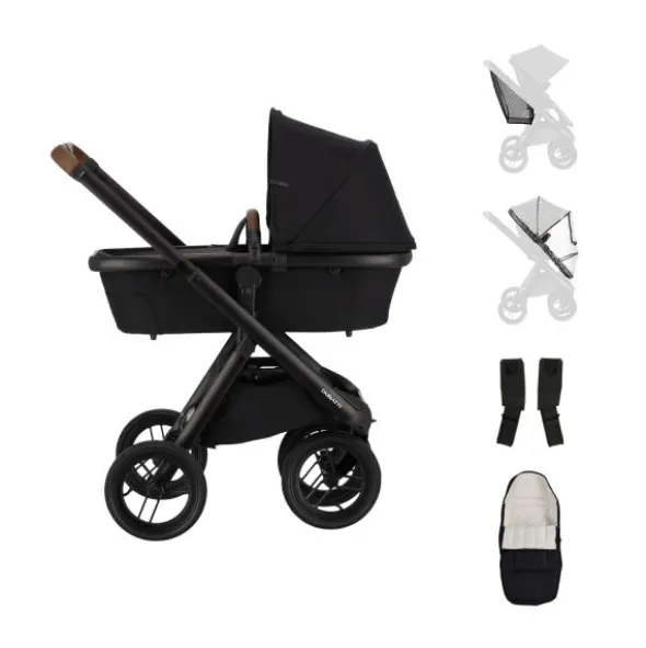 Dubatti One E6 Kinderwagen Dark Brown / Pitch Black | Dubatti by Römer Autostoeltje Babysafe Pro | Vario Base 5Z