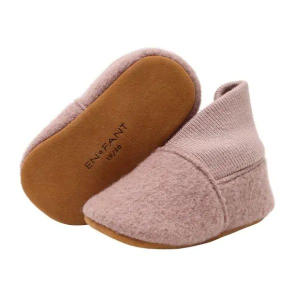 En Fant Wool Slippers Rib - Bark - Maat 19/20