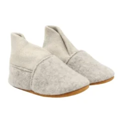 En Fant Wool Slippers Rib - Sand Melange - Maat 19/20
