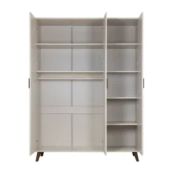 Europe Baby Olivia II Kledingkast 3-Deurs - Oatmeal / Walnoot - Retro