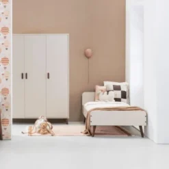 Europe Baby Olivia II Kledingkast 3-Deurs - Oatmeal / Walnoot - Retro