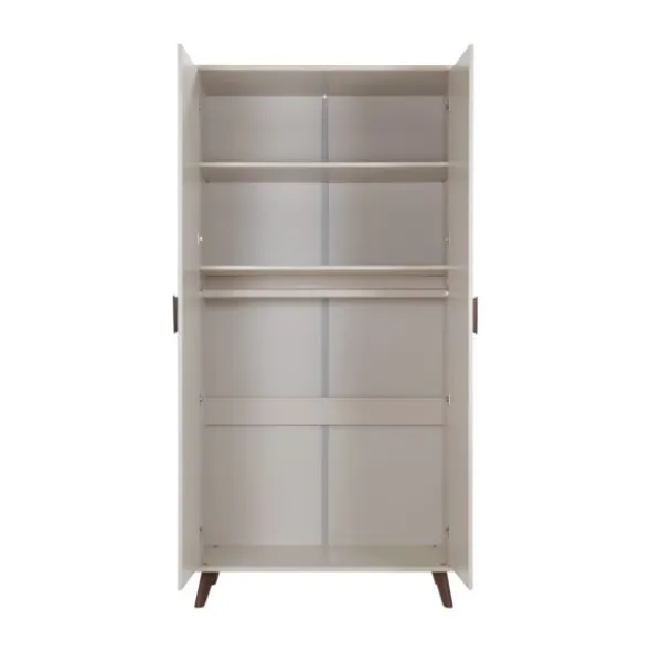 Europe Baby Olivia II Kledingkast 2-Deurs - Oatmeal / Walnoot - Retro