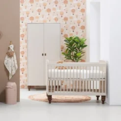 Europe Baby Olivia II Ledikant 60 x 120 cm - Oatmeal / Walnoot - Bold