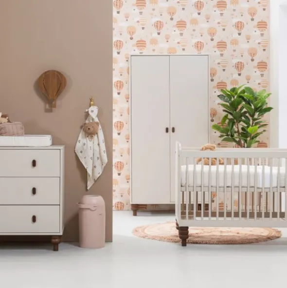 Europe Baby Olivia II Oatmeal / Walnoot - Bold | Ledikant 60 x 120 + Commode