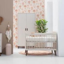 Europe Baby Olivia II Oatmeal / Walnoot - Retro | Ledikant 60x120 + Commode
