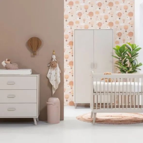 Europe Baby Olivia II Oatmeal / Oatmeal - Retro | Ledikant 60x120 + Commode