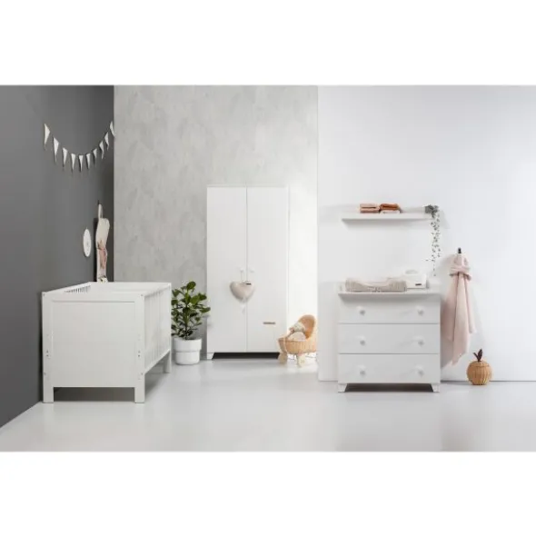 Europe Baby Sarah Babykamer Wit | Bed 70 x 140 cm + Commode