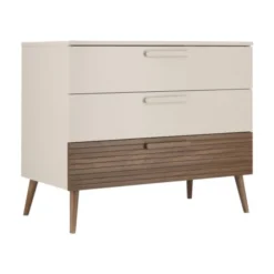 Europe Baby Sev Babykamer Cashmere/Walnoot | Ledikant 60x120 cm + Commode + Kast 2-Deurs
