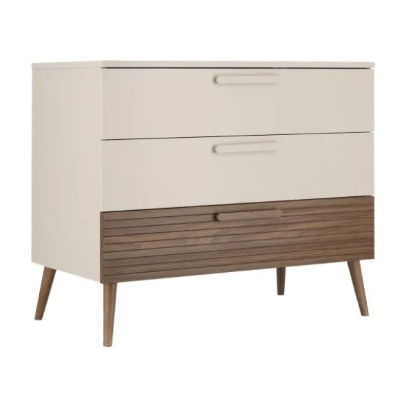 Europe Baby Sev Babykamer Cashmere/Walnoot | Ledikant 60x120 cm + Commode + Kast 2-Deurs
