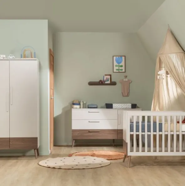 Europe Baby Sev Ledikant 60 x 120 - Cashmere/Walnoot