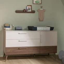 Europe Baby Sev XL Commode - Cashmere/Walnoot