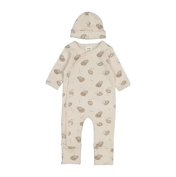 Feetje Geschenkset 1-delig pak + muts - Offwhite Melange - Maat 44