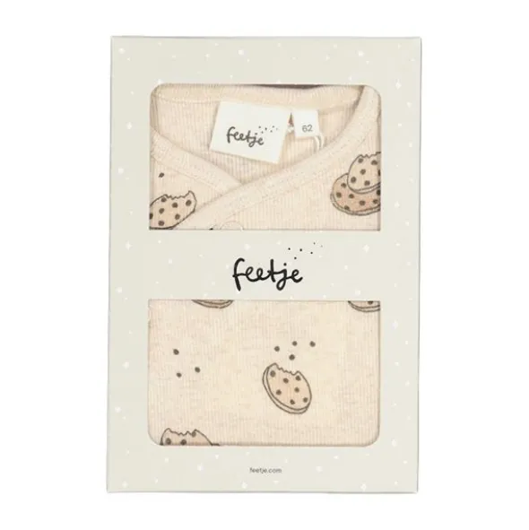 Feetje Geschenkset 1-delig pak + muts - Offwhite Melange - Maat 44