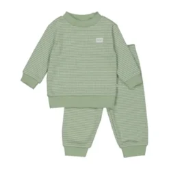 Feetje Wafel Pyjama Groen Melange Mt. 92