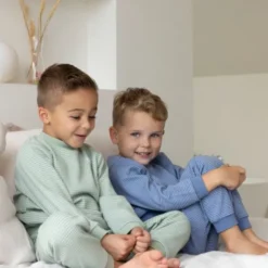 Feetje Wafel Pyjama Groen Melange Mt. 92