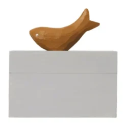 Ferm Living Harbour Box - Coral - Mist Blue/Aged Gold