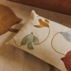 Ferm Living Kussenhoes - Swif Bird Embroidered Cushion - Rechthoekig - Multi