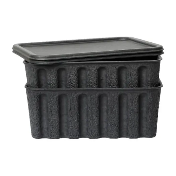 Ferm Living Opbergdozen - Paper Pulp Box - Large - Set van 2 - Charcoal