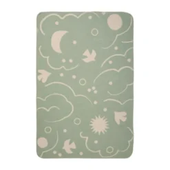 Ferm Living Skye Plaid - 120 x 80 cm - Geborsteld Katoen - Tea Green / Parchment