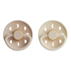 FRIGG Moon Fopspeen - Rond - 2 Stuks - 0-6 Mnd - Cream/Sage