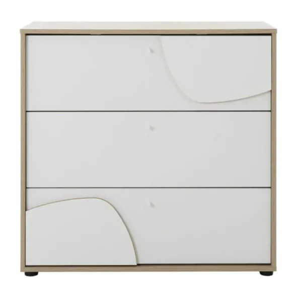 Galipette Basile Commode - 3 Laden - Wit/Eikenhout