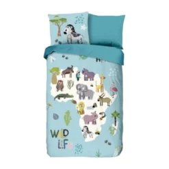 Good Morning Dekbedovertrek Wildlife Aqua 140 x 200 / 220 cm