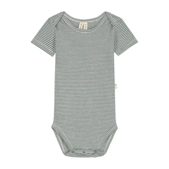 Gray Label Romper - Blue Grey/Cream - 0-3 Mnd