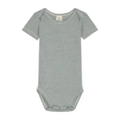 Gray Label Romper - Blue Grey / Cream - 3-6 Mnd
