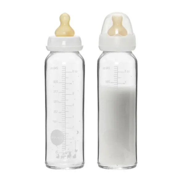 Hevea Glazen Fles 240 ml 2 Stuks