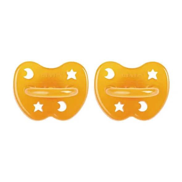 Hevea Orthodontische Fopspeen - 0-3 Mnd – 2 Stuks - Naturel