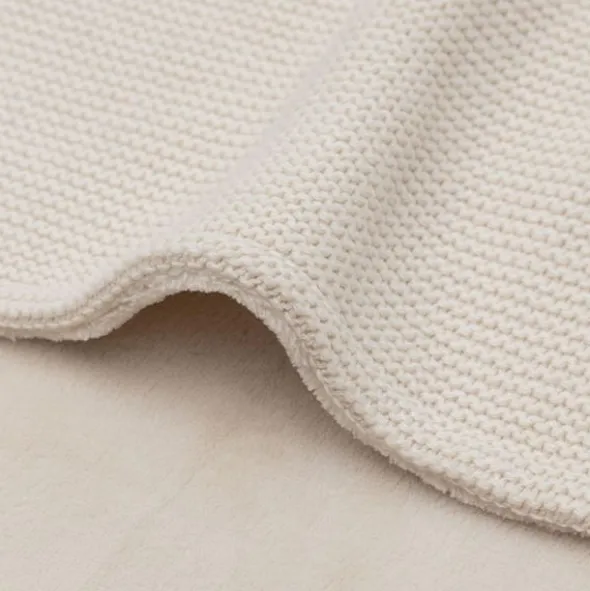 Jollein Deken Wieg - Basic Knit - 75 x 100 cm - Oatmeal/Velvet