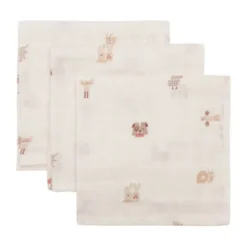 Jollein Hydrofiel Monddoekje - Animal Friends - 31x31 cm - 3 Stuks
