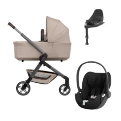 Joolz Hub 2 Kinderwagen 2-in-1 - Sandy Taupe | Cybex Cloud T Plus Autostoeltje - Sepia Black | Cybex Base T - Black