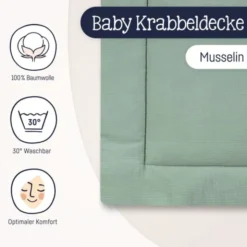 Julius Zöllner Muslin Playmat – Groen – 95/135 cm