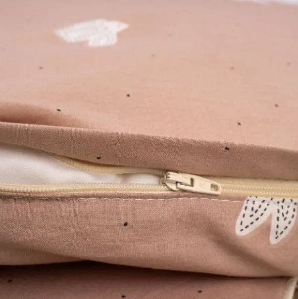 Julius Zöllner Organic Dekbedovertrek Set Birdy – Roze – 80/80 + 35/40 cm