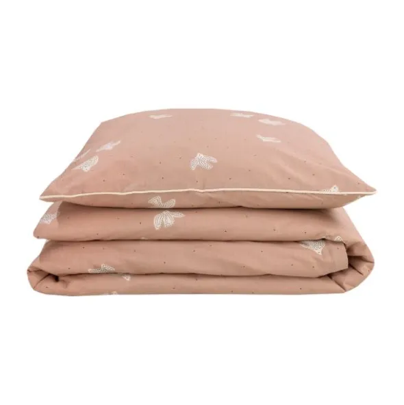Julius Zöllner Organic Dekbedovertrek Set Birdy – Roze – 80/80 + 35/40 cm