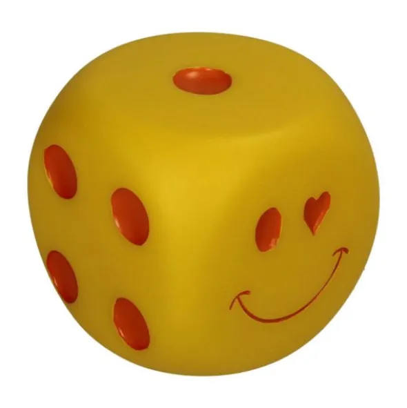 Kersten Ornament Dobbelsteen Smiley LED - Geel