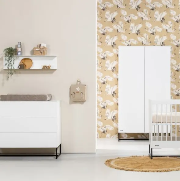Kidsmill Intense II Babykamer Wit / Zwart | Ledikant 60 x 120 cm + Commode 3L