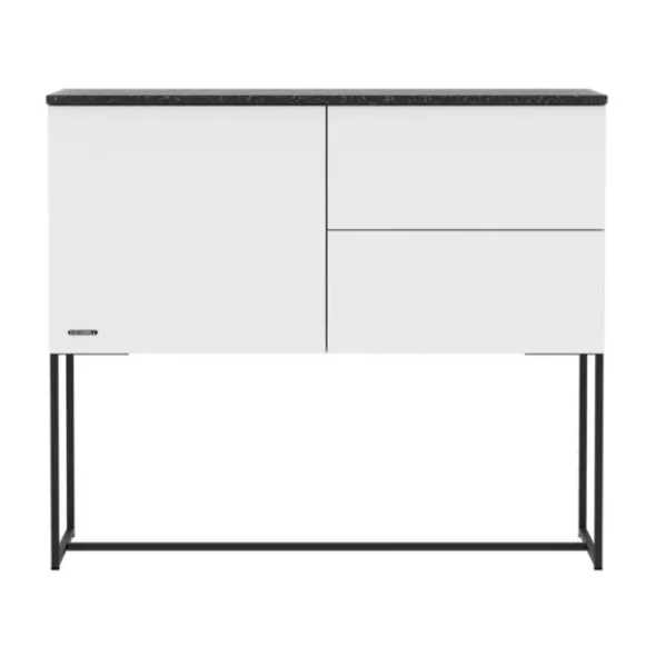 Kidsmill Intense II Commode 1D / 2L Mat Wit - Zwart - Marmer Zwart
