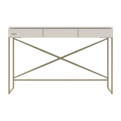 Kidsmill Intense II Kinderkamer Oatmeal / Patinated Brass | Bed 90 x 200 cm + Bureau + Kast 3-Deurs