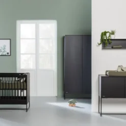 Kidsmill Intense II Kledingkast 2-Deurs Mat Zwart - Zwart - Marmer Zwart