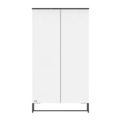 Kidsmill Intense II Kledingkast 2-Deurs Mat Wit - Zwart - Marmer Zwart