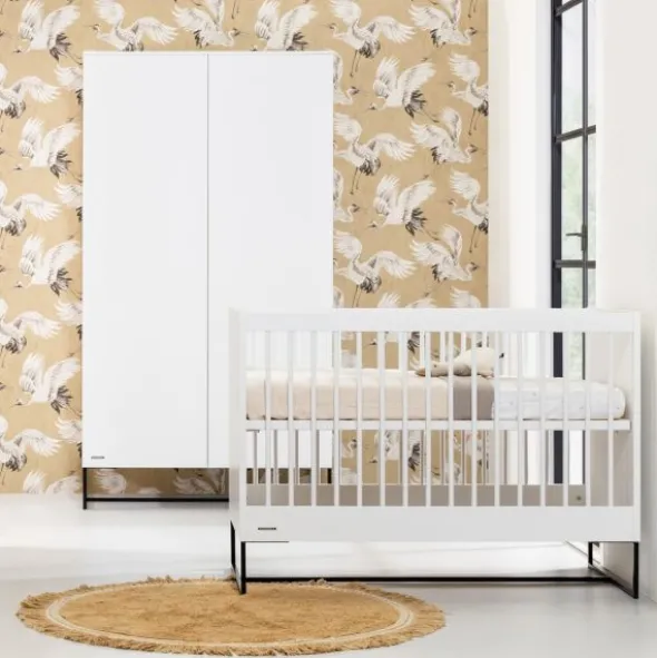 Kidsmill Intense II Kledingkast 2-Deurs Mat Wit - Zwart - Marmer Zwart
