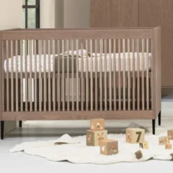 Kidsmill Levi Babykamer Incl. Ronde Potenset Walnoot | Ledikant 60 x 120 cm + Commode