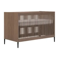 Kidsmill Levi Babykamer Incl. Ronde Potenset Walnoot | Ledikant 60 x 120 cm + Commode
